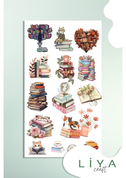 Kitap Seti Sticker Set Vintage Sticker Set Ajanda Bullet Journal Için Uygun Set
