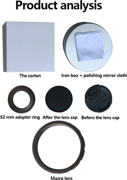 Çiçekler, Böcekler, Elmas Takılar Için 52MM Makro Lens Filtre Seti Canon Nikon Sony Kamera Için Makro Kamera Lens Filtresi (Yurt Dışından)