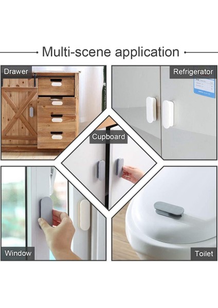 16 Adet Kendinden Yapışkanlı Anlık Çekmece Kapı ve Pencere Kolu Yardımcısı Etiket Plastik Mobilya Mutfak Dolabı - Gri (Yurt Dışından) fiyatları