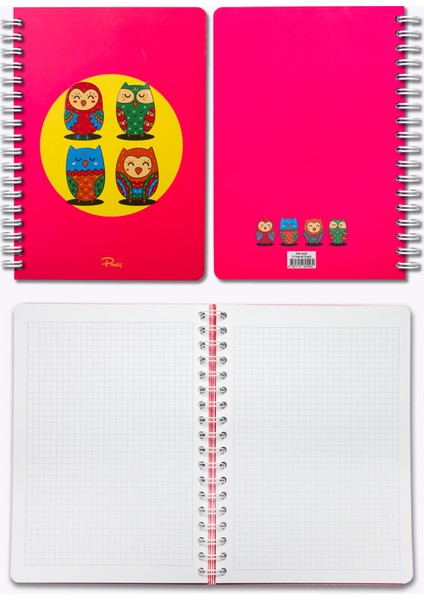 Owls Neon Pembe Kareli Defter 17X24 fiyatları