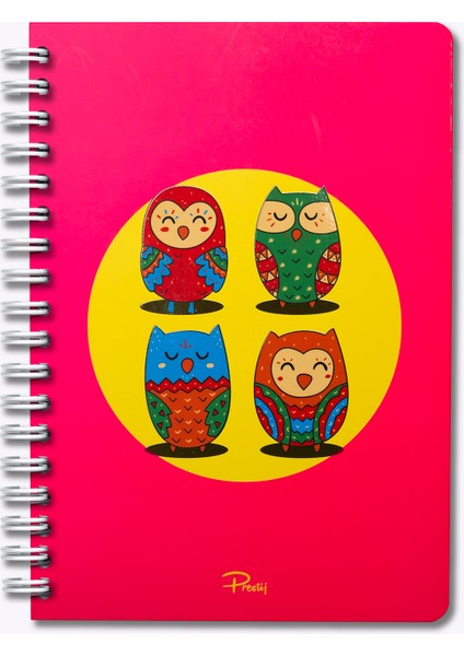 Owls Neon Pembe Kareli Defter 17X24 modelleri