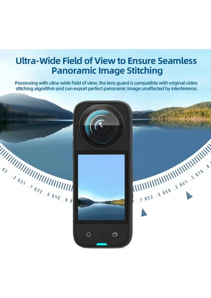 INSTA360 X3 Kamera Koruyucu Aksesuarları, Yapışkan Lens Koruyucu Seti Silikon Kılıf Ekran Temperli Cam Film Koruyucu (Yurt Dışından)