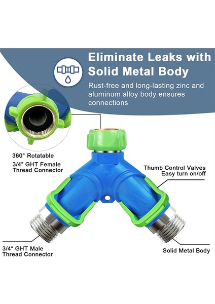 2 Adet Bahçe Hortumu Ayırıcı-Su Hortumu Ayırıcı 2 Yollu, Hortum Y Ayırıcı Bağlantı Musluğu Açık Su Musluğu Hortum Ayırıcı (Yurt Dışından) fırsatları