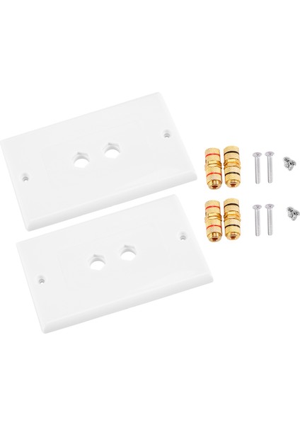 Paket Tek Gang 1.0 Hoparlör Kablosu Duvar Plakası (Banana Plug Duvar Plakası), 1.0 Hoparlör Için, Beyaz (Yurt Dışından)
