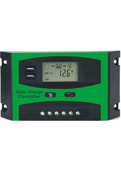 30A 12V 24V Güneş Şarj Kontrol Cihazı LCD Fonksiyonu Çift USB 5VDC Çıkış Güneş Pilleri Paneli Pil Şarj Regülatörü (Yurt Dışından)
