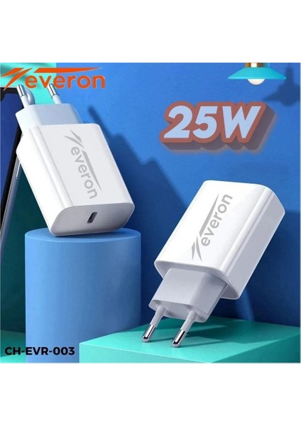 Honor View 20 Ile Uyumlu 25W Qc 3.4A Type C Şarj Adaptörü EVR-003