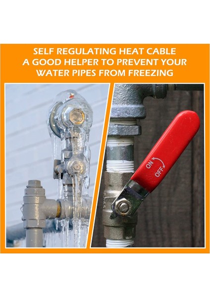 Boru Isıtma Kablosu, Dahili Termostatlı Borular Için 12-Feet 25W Isıtma Bandı, Boruyu Donmaktan Korur, 120V Abd Fişi (Yurt Dışından)