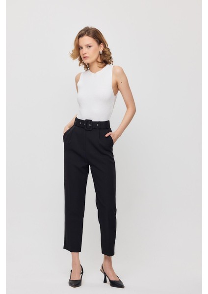 4004 Kemerli Pantolon Siyah