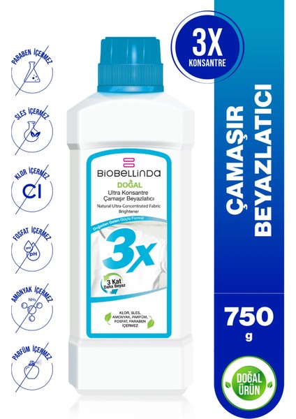 3x Ultra Konsantre Çamaşır Beyazlatıcı 750 gr