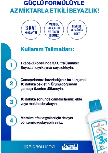 3x Ultra Konsantre Çamaşır Beyazlatıcı 750 gr indirimleri