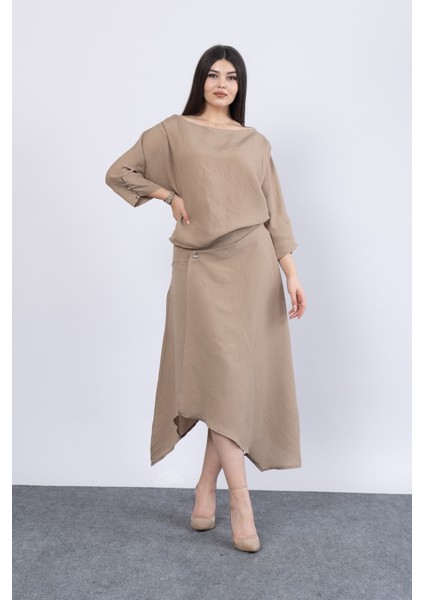 Fakir Kol Kayık Yaka Bluz ve Kruvaze Model Etek 1188