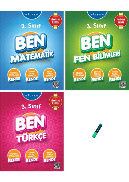 3. Sınıf Ben Serisi Etkinlikli Matematik Fen ve Türkçe Soru Bankası 3lü Set