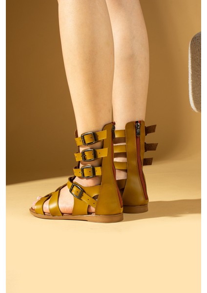 Önü Açık Tokalı & Fermuarlı Gladyo Model Kadın Sandalet 51-0190-24 modelleri