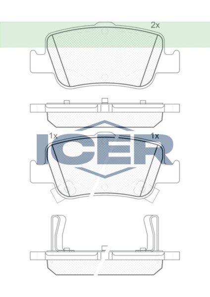 Arka Balata Fişsiz Toyota Corolla (E14-E15) 1.4d-D4 06>auris 06-12