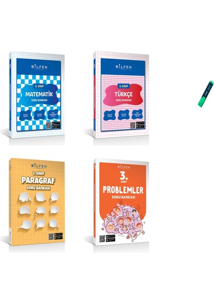 3. Sınıf Yeni Nesil Matematik Türkçe Problem ve Paragraf Soru Bankası 4lü Set