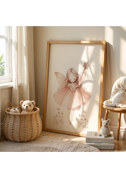 Ormanda Periler ve Çiçekler Doğal Ahşap Çerçeveli Çocuk ve Bebek Odası Tablosu fiyatları