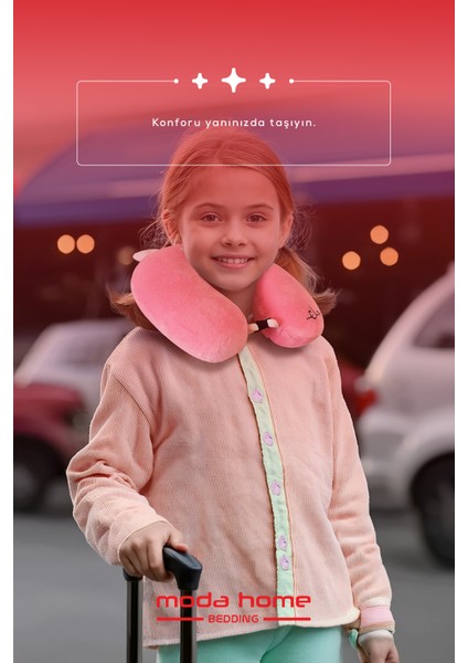 Çocuk Visco Boyun Yastığı,çocuk Ortopedik Seyahat Yastığı Pembe Yıkanabilir Kılıflı Unicorn fırsatları