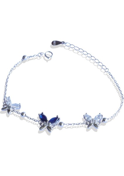 Zirkon Taşlı Kelebek Modeli Gümüş Bileklik indirimleri