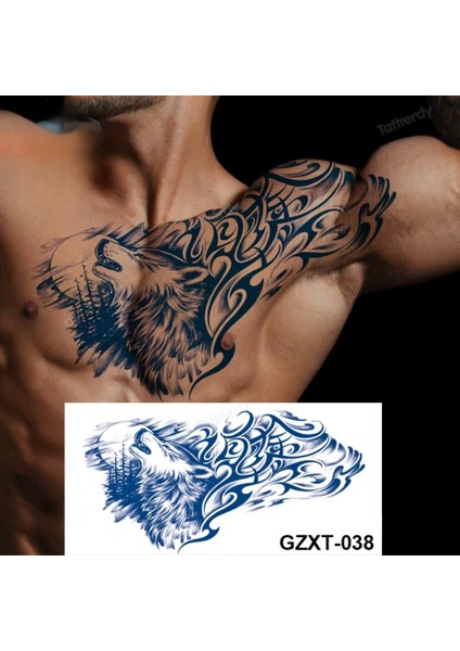 Kurt Figürlü 12 Saat Sonra Kararan Geçici Dövme Tattoo