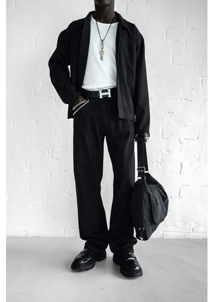 Erkek Baggy Fit Jean Siyah