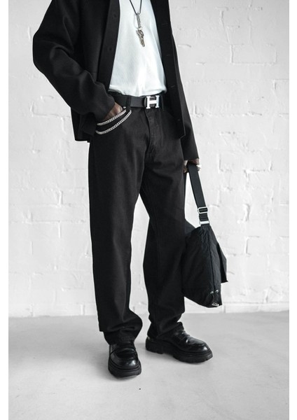 Erkek Baggy Fit Jean Siyah fiyatları