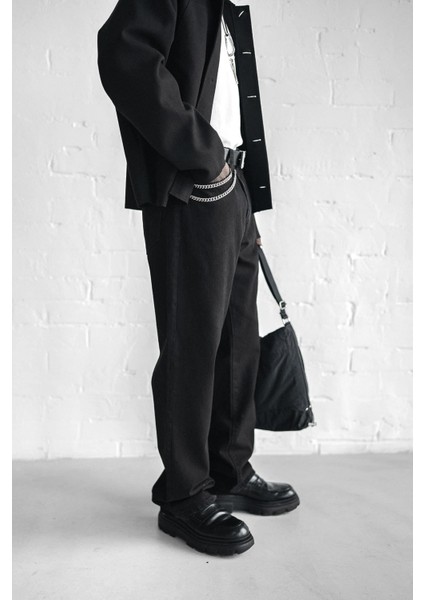 Erkek Baggy Fit Jean Siyah modelleri