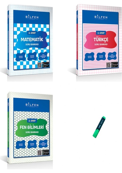 3. Sınıf Yeni Nesil Matematik Türkçe ve Fen Bilimleri Soru Bankası 3lü Set