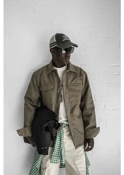 Erkek Önü Cepli Yakalı Slim Fit Ceket Haki fiyatları