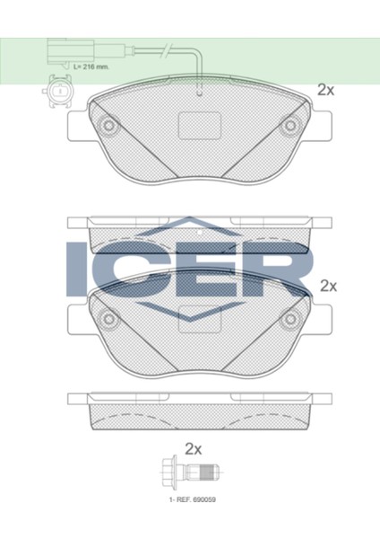 Ön Balata Fişli Fiat Doblo 05>citroen Nemo 07-10/peugeot 307 01-08/opel Corsa D 06-14//dfm Succe 08>