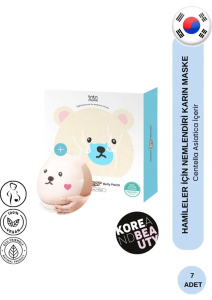 Bear Belly Patch Bearly 55ML (7 Adet) Hamileler Için Çatlak Önleyici Karın Maskesi Büyük Boy