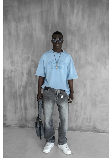 Erkek Baggy Fit Jean Gri modelleri
