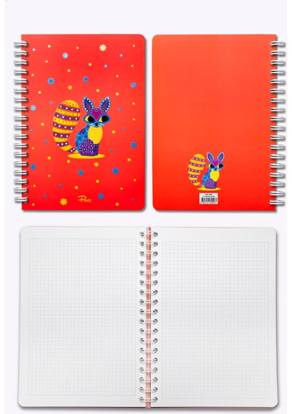 Cute Rabbit Neon Turuncu Kareli Defter fiyatları