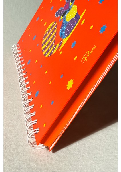 Cute Rabbit Neon Turuncu Kareli Defter fırsatları