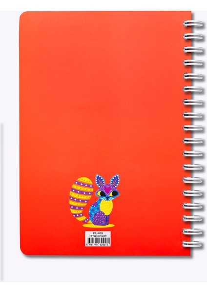 Cute Rabbit Neon Turuncu Kareli Defter indirimleri