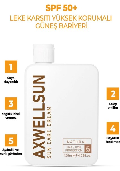 50 SPF+ Leke Karşıtı Nemlendirici Yüksek Koruma Güneş Kremi 125 ML