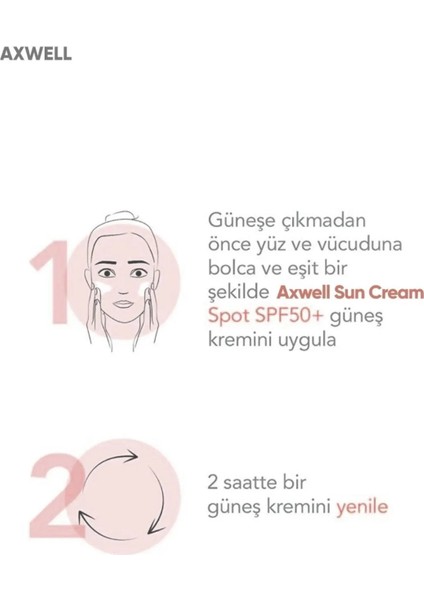 50 SPF+ Leke Karşıtı Nemlendirici Yüksek Koruma Güneş Kremi 125 ML