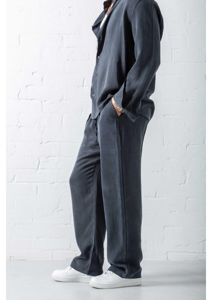 Erkek Baggy Fit Beli Lastikli Pantolon Siyah indirimleri