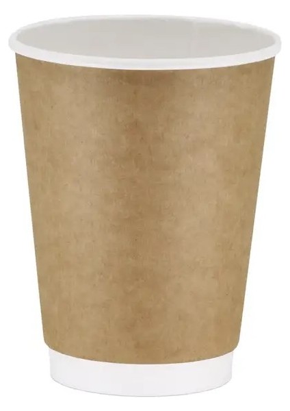 14 Oz Double Wall Kraft Karton Bardak ve Siyah Kapak Seti 25'li fiyatları