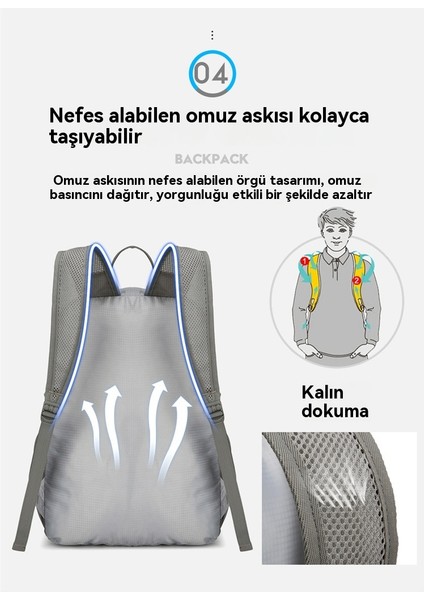 Açık Yaz Katlanır Hafif Sırt Çantası Taşınabilir Spor Sırt Çantası Ince Seyahat Çantası (Yurt Dışından) fırsatları