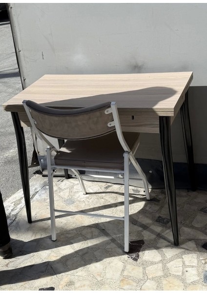 Metal Açılır Katlanır Sandalye Bahçe Balkon Mutfak Sandalyesi Kahve 4 Adet