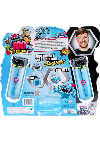 Mrbeast Lab Swarms Mega Lab 12'li Paket Tuff Top - Su Ekleyerek, Test Tüpünü Çalkalayarak ve 12'li Paket 1" Mrbeast Koleksiyon Karakterlerini Ortaya Çıkararak Deney Yapın, L