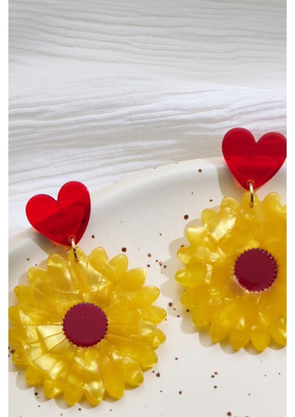 Ayçiçeği Asetat Küpe fiyatları