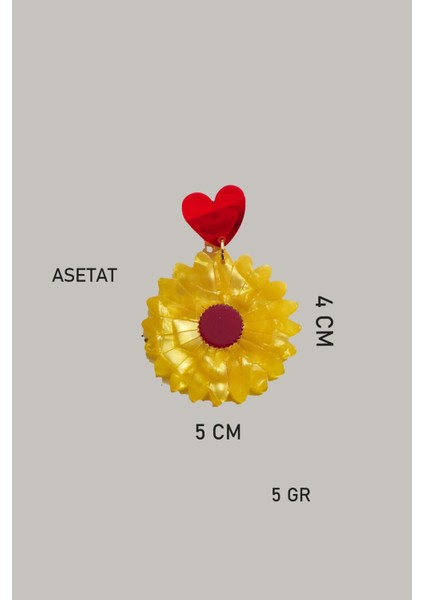Ayçiçeği Asetat Küpe modelleri