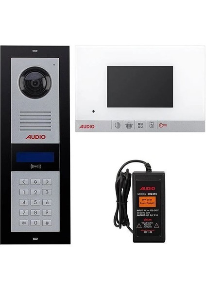 Audio 4.3 Inç 2 Daire Şifreli Panelli Görüntü Diafon Paketi