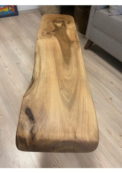 2180057 Ceviz El Yapımı Kütük Orta Sehpa 115 x 29, Yükseklik:47