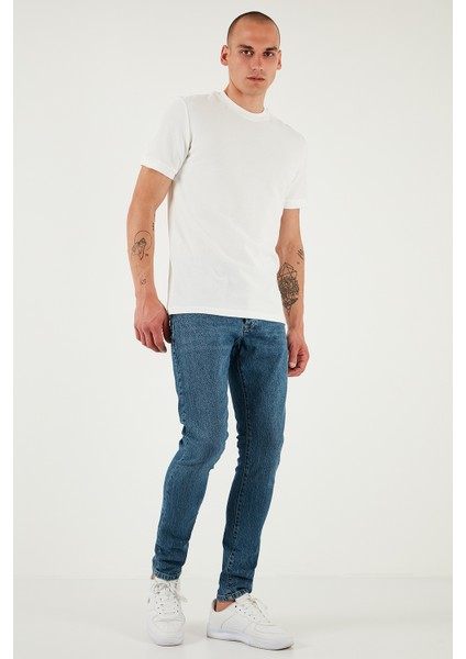 Streç Pamuklu Slim Fit Normal Bel Dar Paça Jeans Erkek Kot Pantolon 1115S60NAPOLI