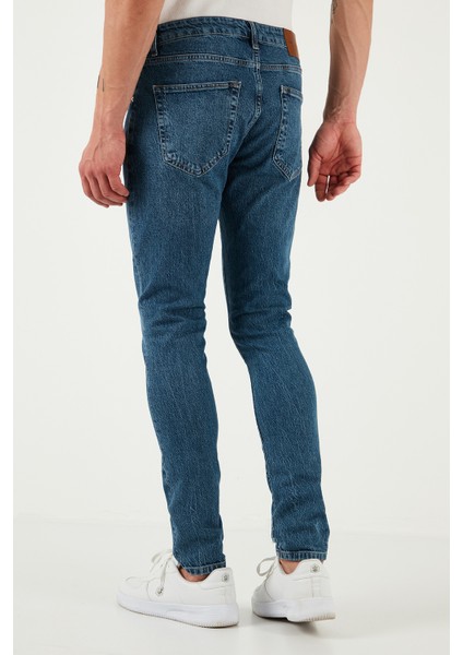 Streç Pamuklu Slim Fit Normal Bel Dar Paça Jeans Erkek Kot Pantolon 1115S60NAPOLI indirimleri