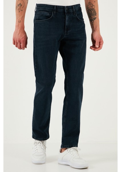 Streç Pamuklu Comfort Fit Yüksek Bel Boru Paça Jeans Erkek Kot Pantolon 4411S54TEXAS