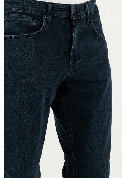 Streç Pamuklu Comfort Fit Yüksek Bel Boru Paça Jeans Erkek Kot Pantolon 4411S54TEXAS
