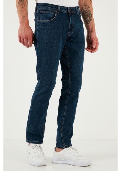 Streç Pamuklu Regular Fit Normal Bel Boru Paça Jeans Erkek Kot Pantolon 2201S51PARMA